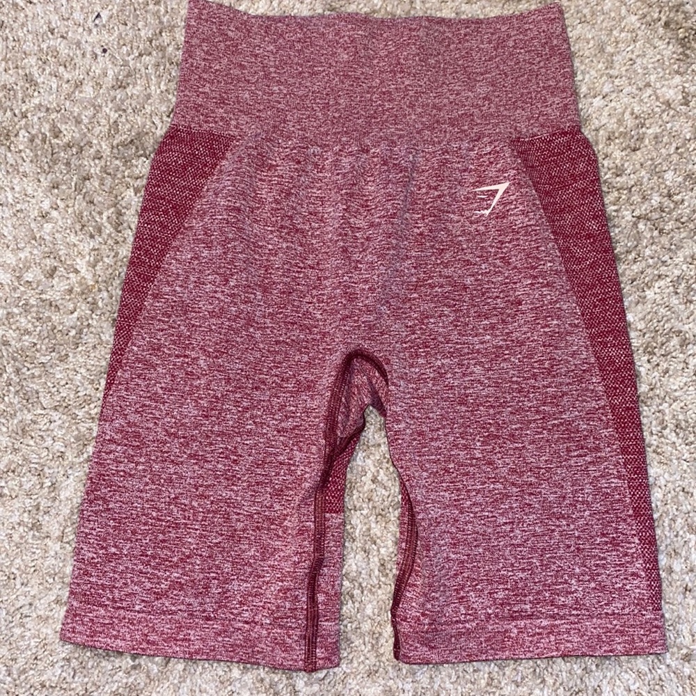 Gymshark cycling shorts - burgundy marl